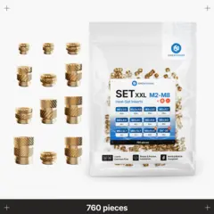 CNCKitchen Threaded Insert Set XXL M2-M8 + 1.4&quot; og Voron , 760 stk