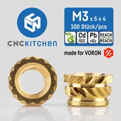 CNCKitchen Threaded Inserts for Voron M3x5x4 , 100pk