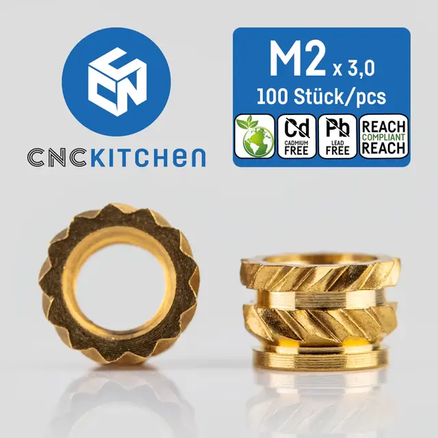 CNCKitchen Threaded Inserts M2 Standard 100pk 