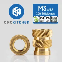 CNCKitchen Threaded Inserts M3 Standard 100pk