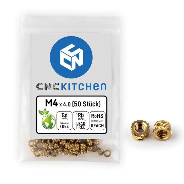 CNCKitchen Threaded Inserts M4 Short 50pk 