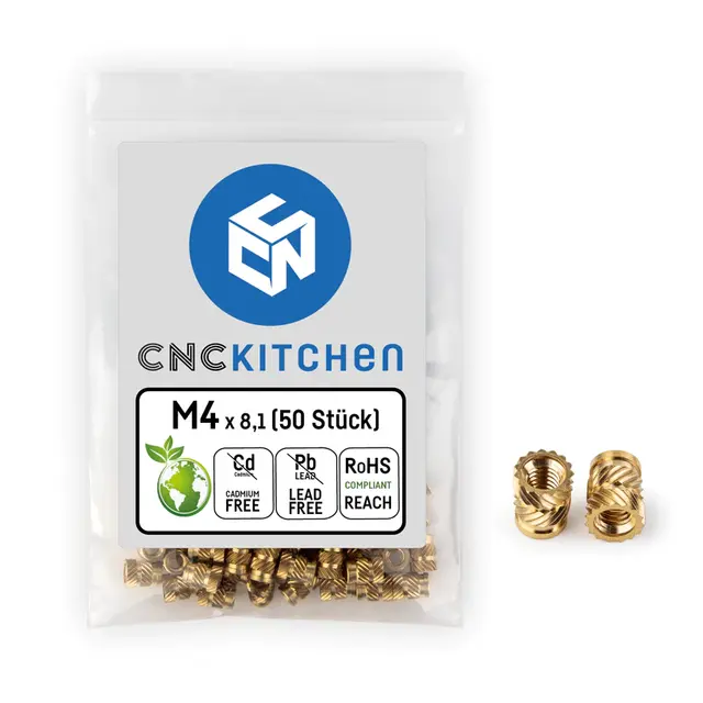 CNCKitchen Threaded Inserts M4 Standard 50pk 