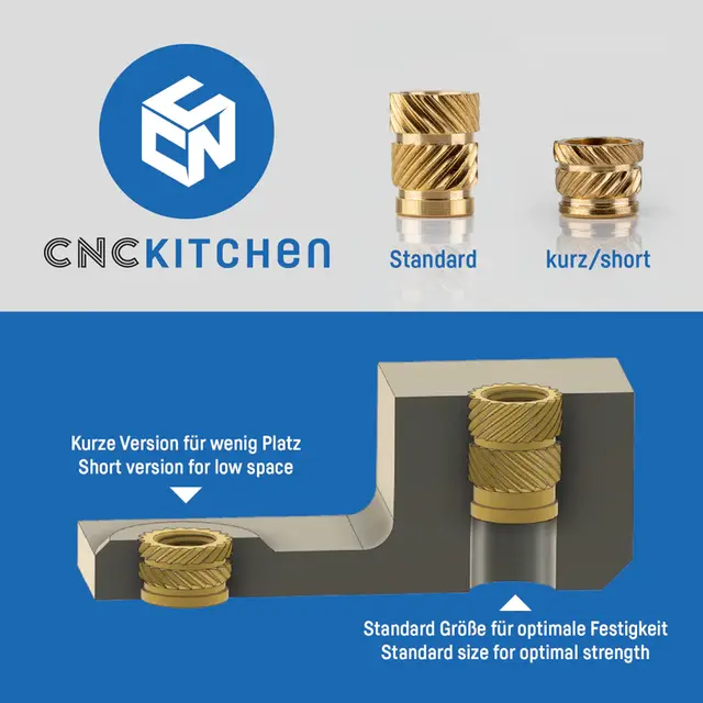 CNCKitchen Threaded Inserts M4 Standard 50pk 