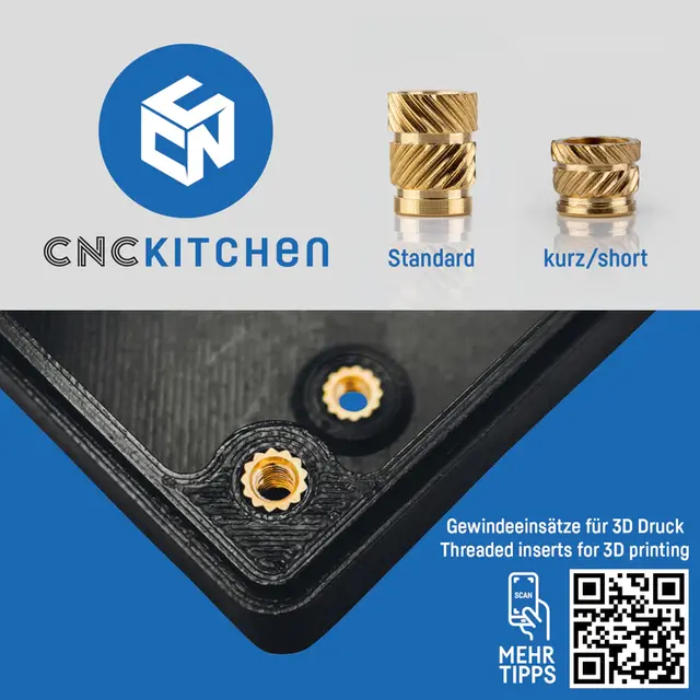 CNCKitchen Threaded Inserts M4 Standard 50pk 