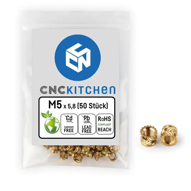 CNCKitchen Threaded Inserts M5 Short 50pk 