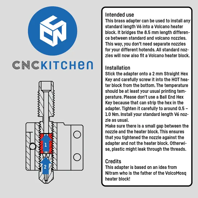 CNCKitchen Volcano Adapter v3 