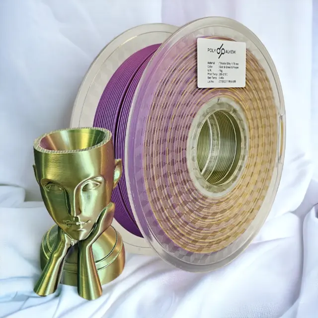 Polyalkemi PLA Silk TriColor Gold Green Purple 