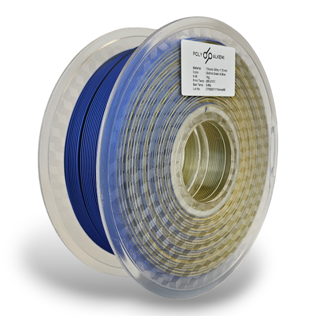 Polyalkemi PLA Silk TriColor Gold Green Blue 