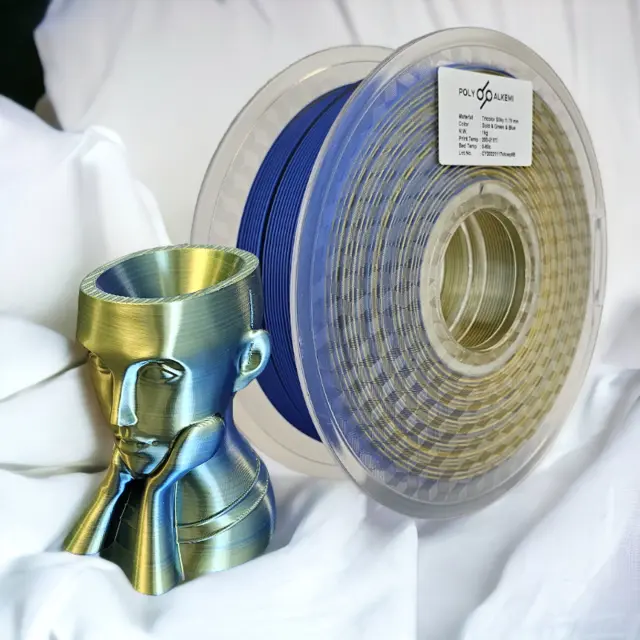 Polyalkemi PLA Silk TriColor Gold Green Blue 