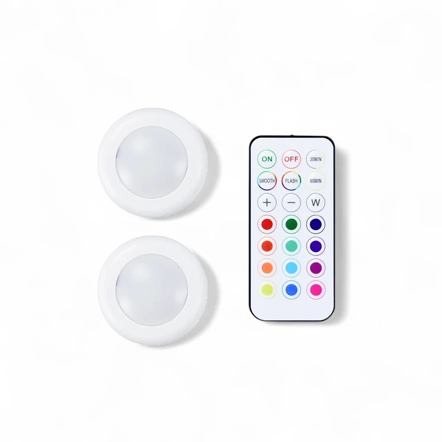 Bambu Lab Remote Controlled RGBW 16-Color Puck Lights (2pck) 