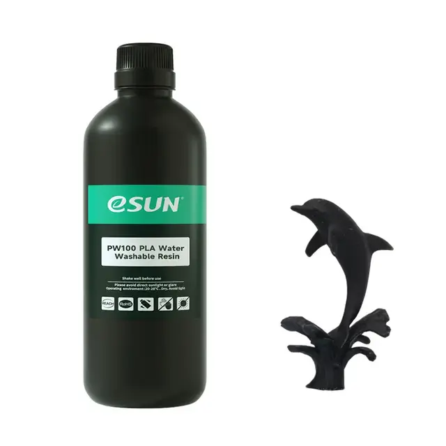 eSun PW100 PLA Water Washable Resin 1kg Black 