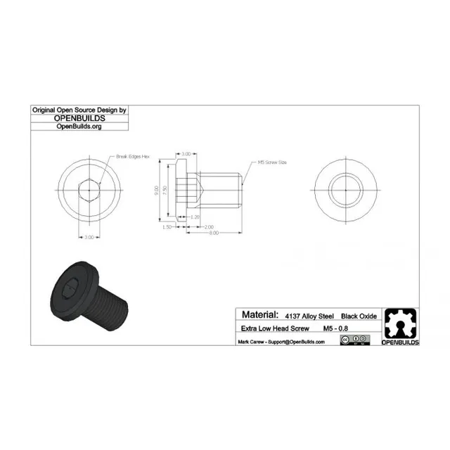 RatRig Low Profile Screws M5 25pck 