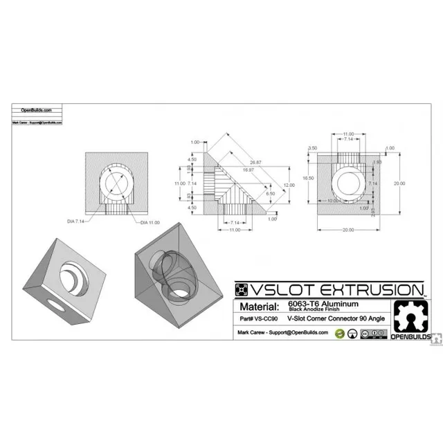 RatRig Corner Connector - 90 Degree For 2020 - Black 