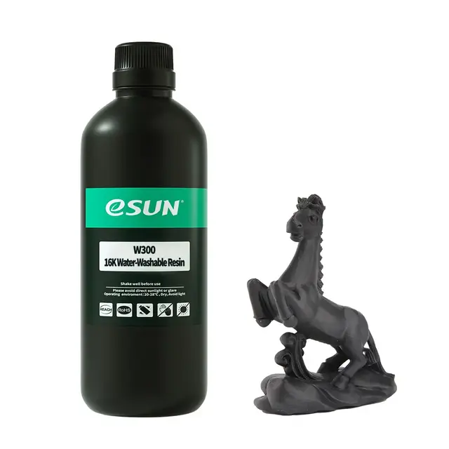 eSun W300 PLA Water Washable Resin 1kg Black 