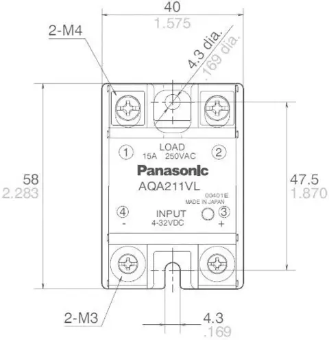 Panasonic AQA211VL SSR 15A 250V 