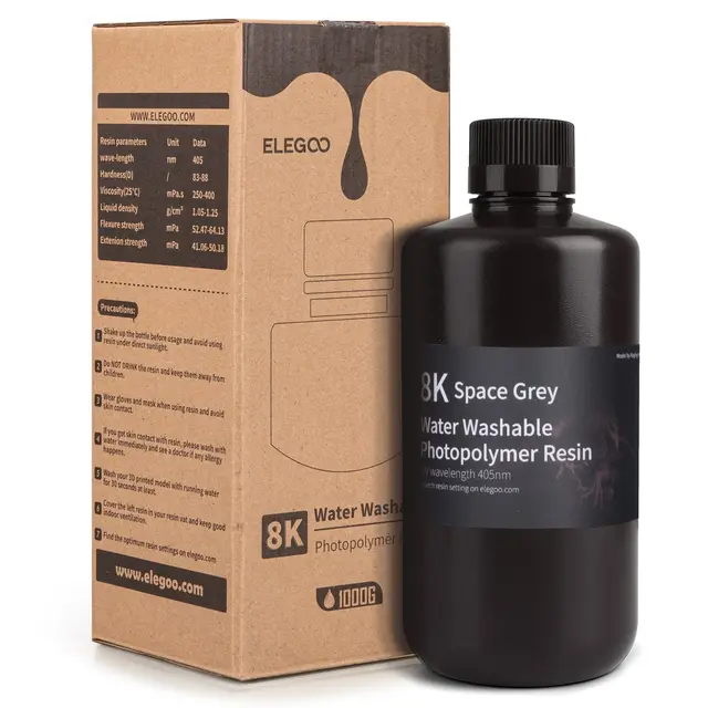 Elegoo Water Washable 8K Resin 1kg Space Grey 